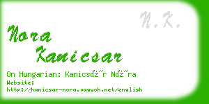 nora kanicsar business card